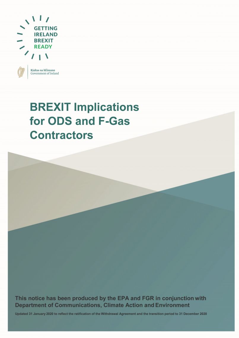 DCCAE BREXIT notification Implications for ODS & F-Gas Contractors