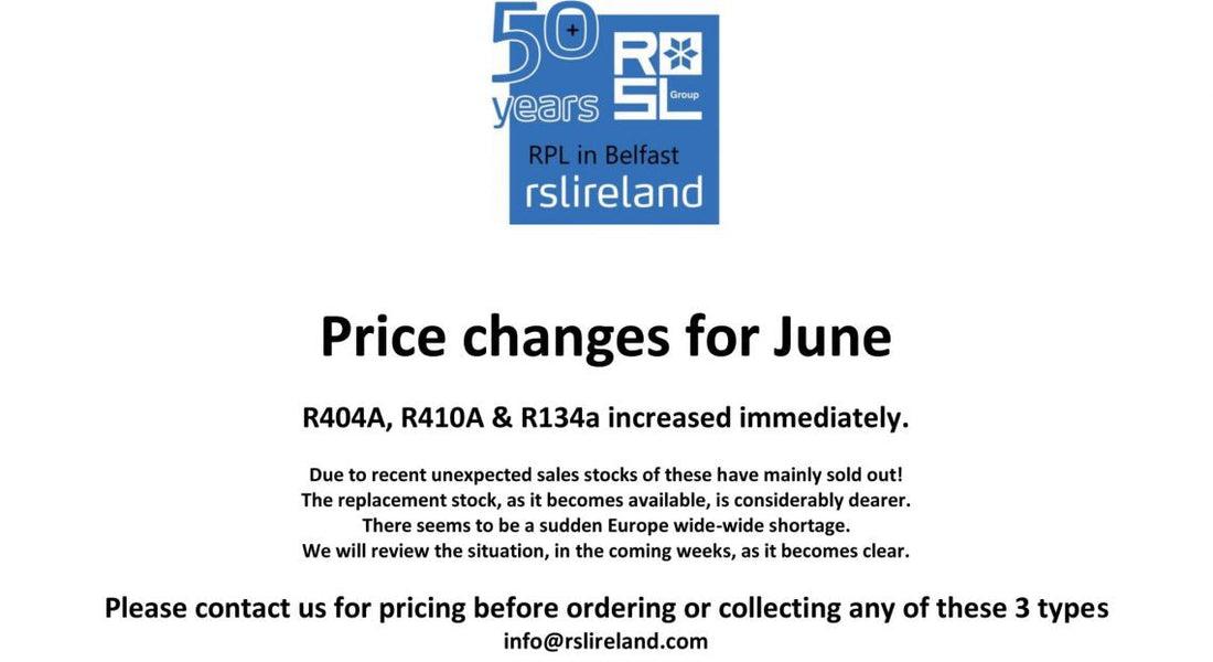 Price changes for June