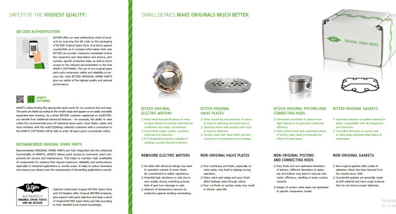 Bitzer original spare parts in stock at RSL