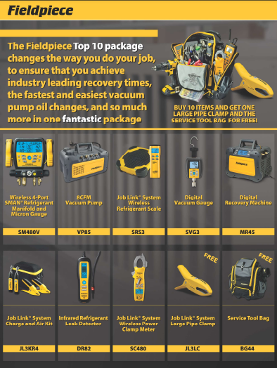 Maximise Your Efficiency with the Fieldpiece Top 10 Package - Buy 10, Get 2 Free Premium Tools!