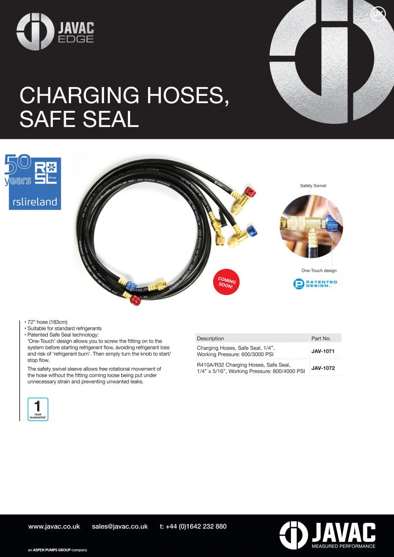 NEW Safe Seal Hoses available from RSL Ireland
