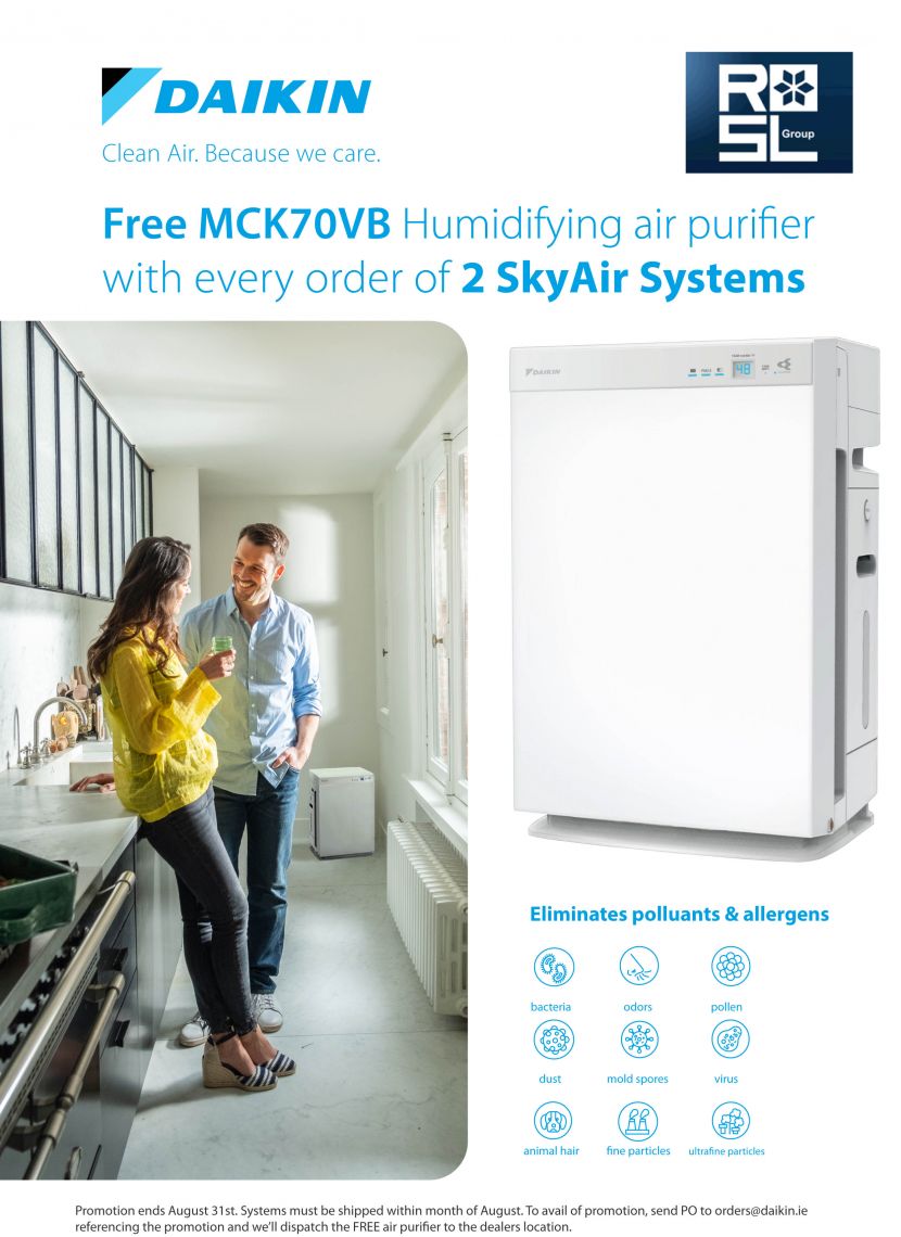 Free MCK70VB Humidifying air purifier with every order of 2 SkyAir Systems