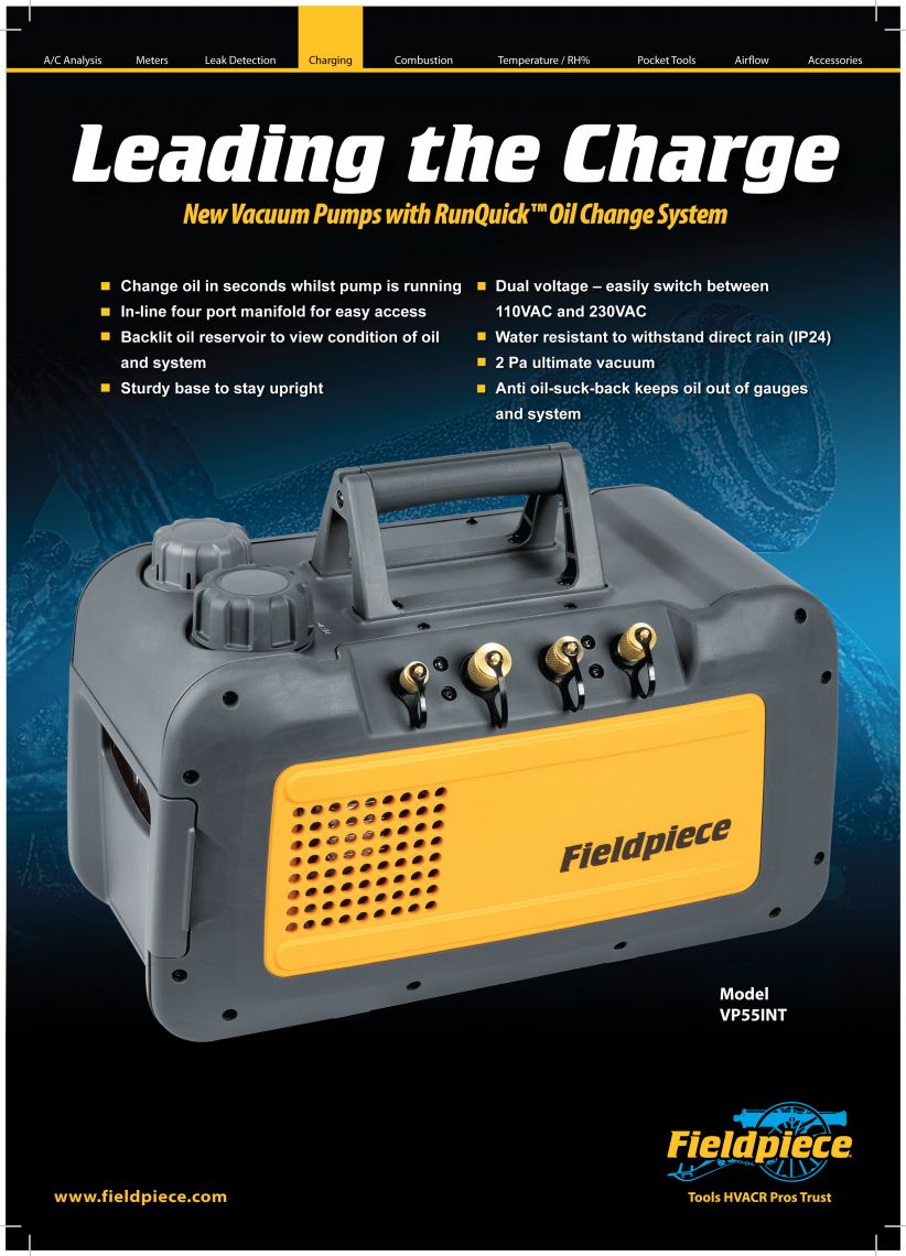Fieldpiece VP55INT Vacuum Pump Stocked at RSL Ireland