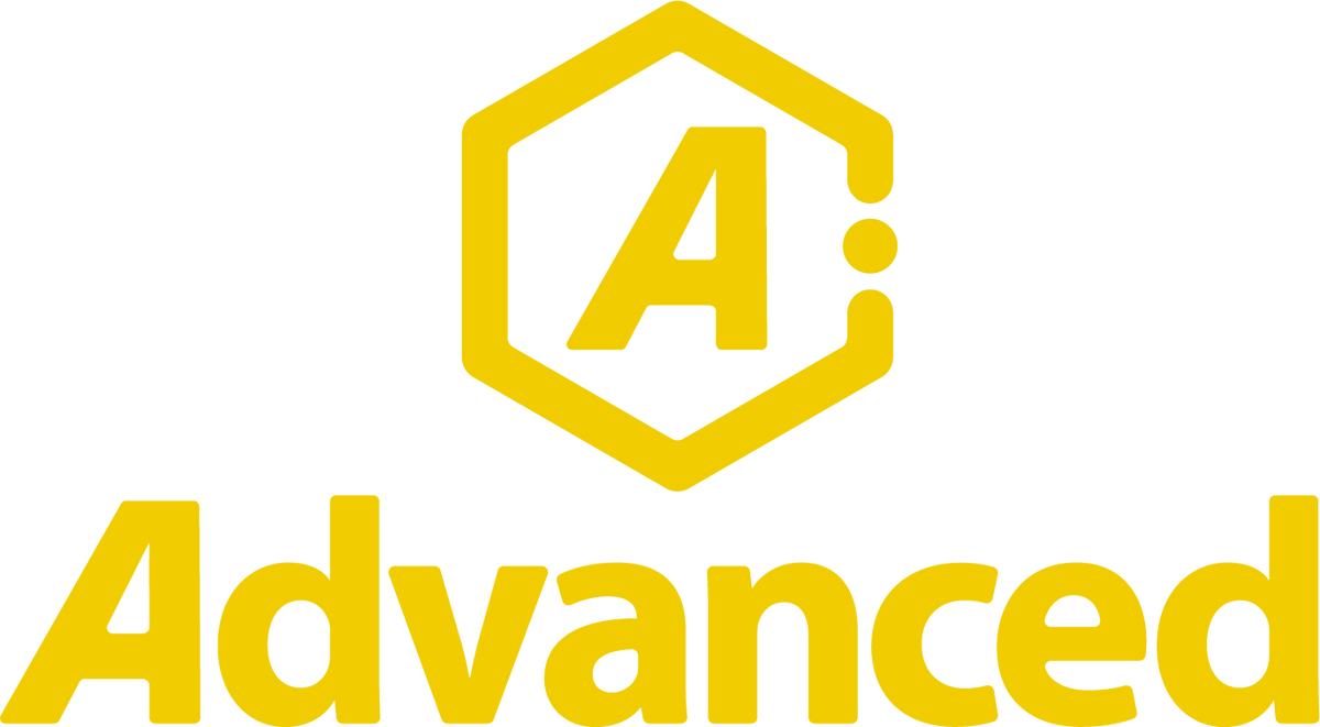 Advanced logo in yellow on a transparent background