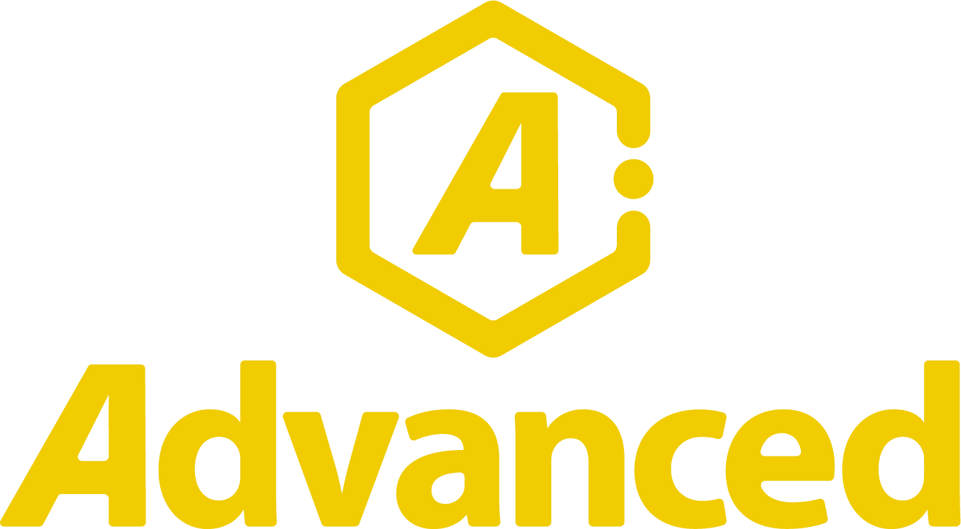 Advanced logo in yellow on a transparent background