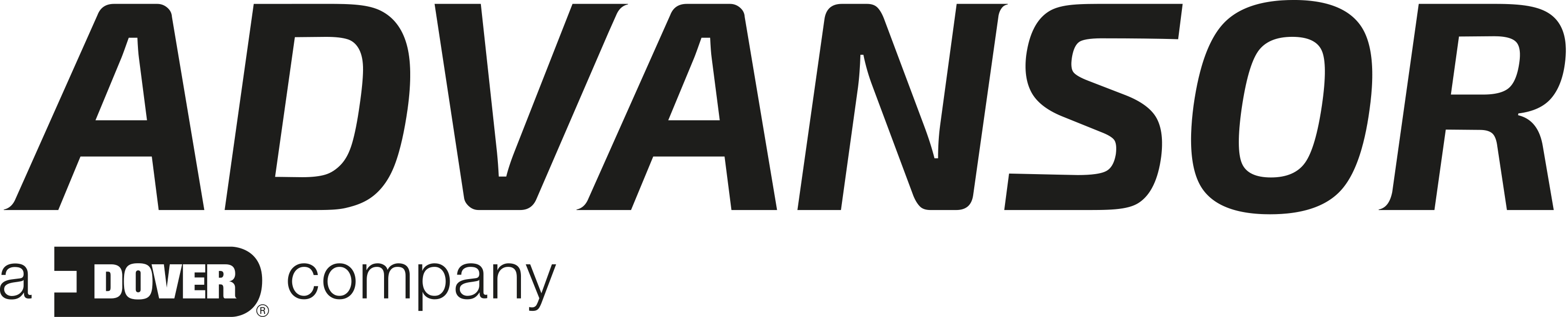 The logo for ADVANSOR, a Dover company, featuring the brand name in bold black letters with a white background.