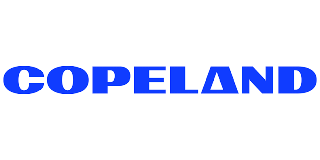 The blue text 'COPELAND' centered on a plain white background.