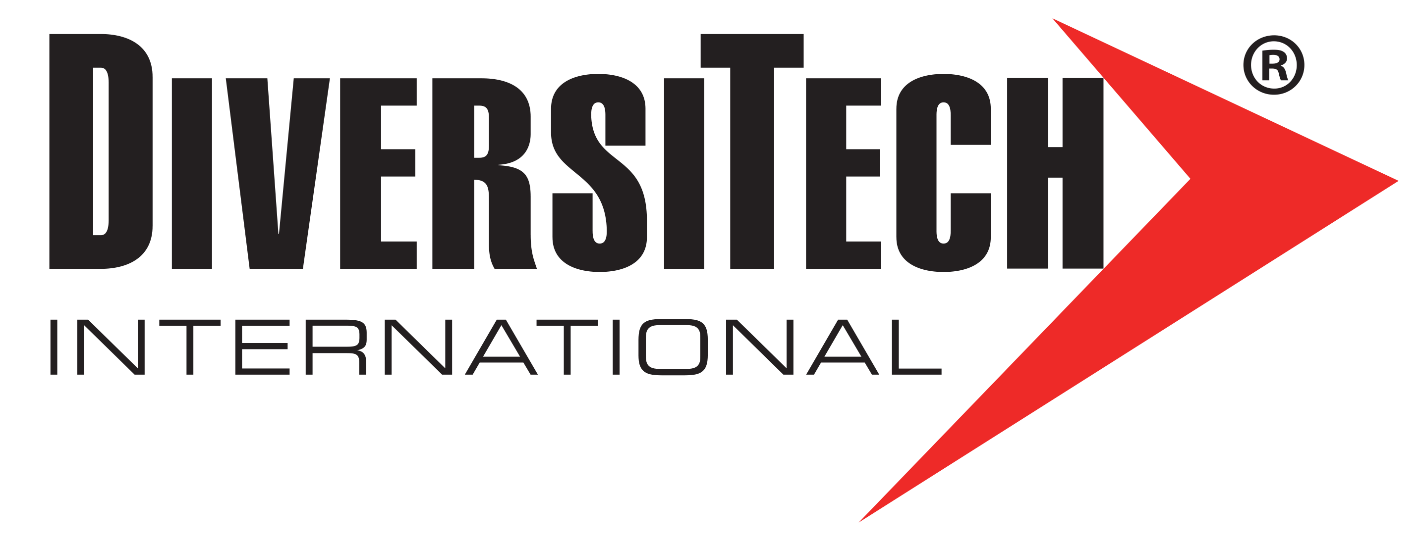 DiversiTech International logo with bold black text and a red arrow graphic on a white background.