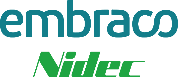Logo of Embraco and Nidec on a transoparent background
