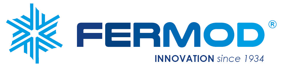 The Fermod logo featuring a blue snowflake icon on the left, the brand name 'FERMOD' in bold blue letters, and the tagline 'INNOVATION since 1934' in smaller blue text on a white background.