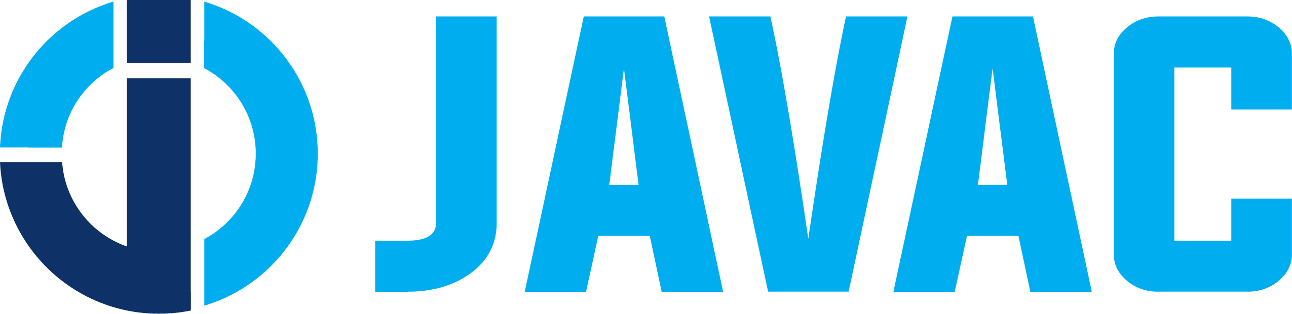 The JAVAC logo, featuring a stylised blue and dark blue circular emblem on the left and the word 'JAVAC' in bold blue letters on a white background.