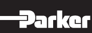 Parker logo in white on a black background