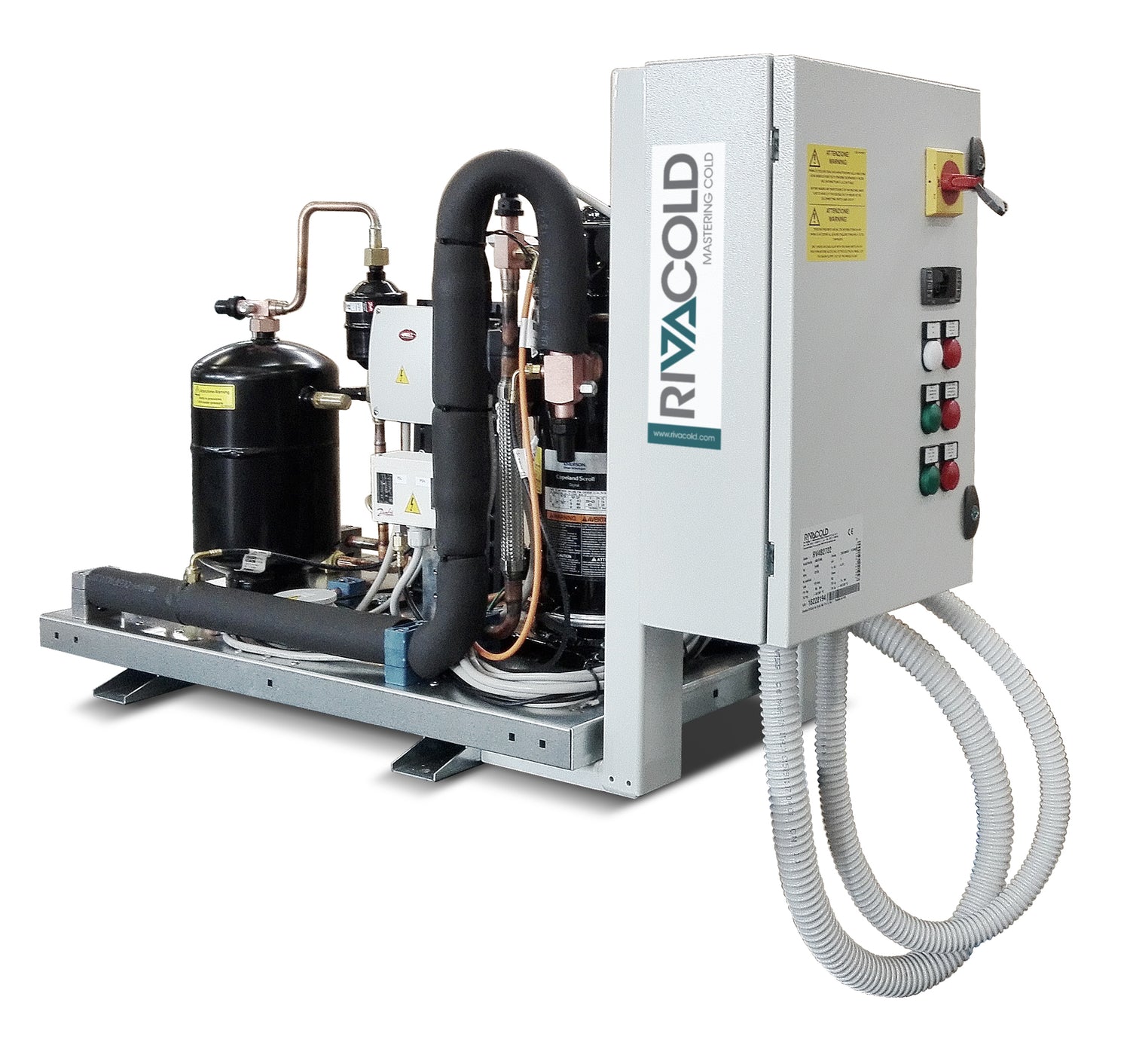 Rivacold industrial refrigeration unit on a white background