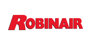 The red Robinair logo text is shown on a plain white background.
